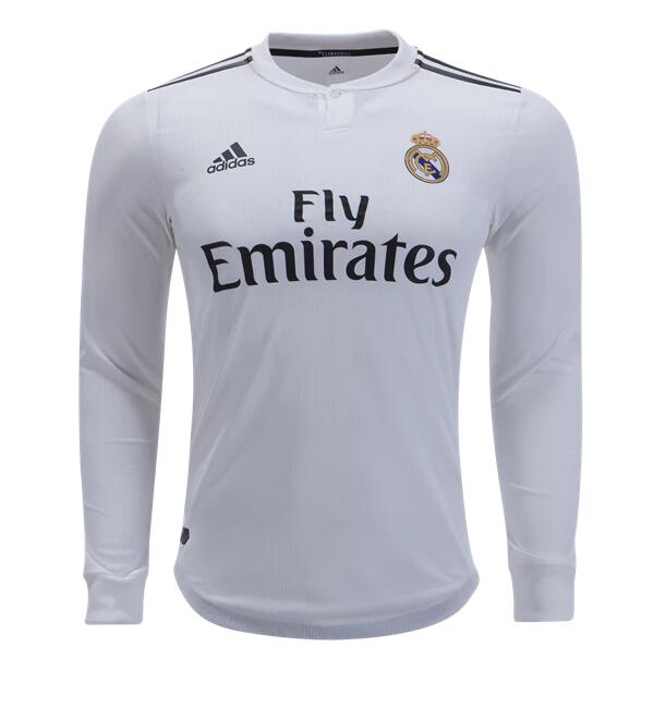 Fuerza tubo respirador entregar Camiseta Real Madrid 1a Equipacion 2018 Manga Larga [A1012904] - €26.00 :