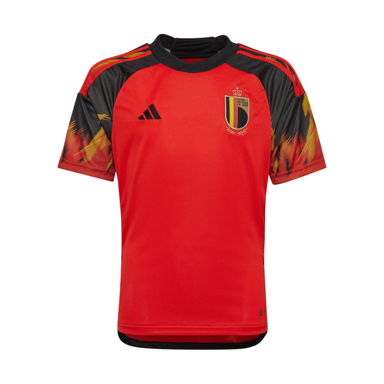 Camiseta Bélgica Primera Equipación Mundial Qatar 2022 Niño
